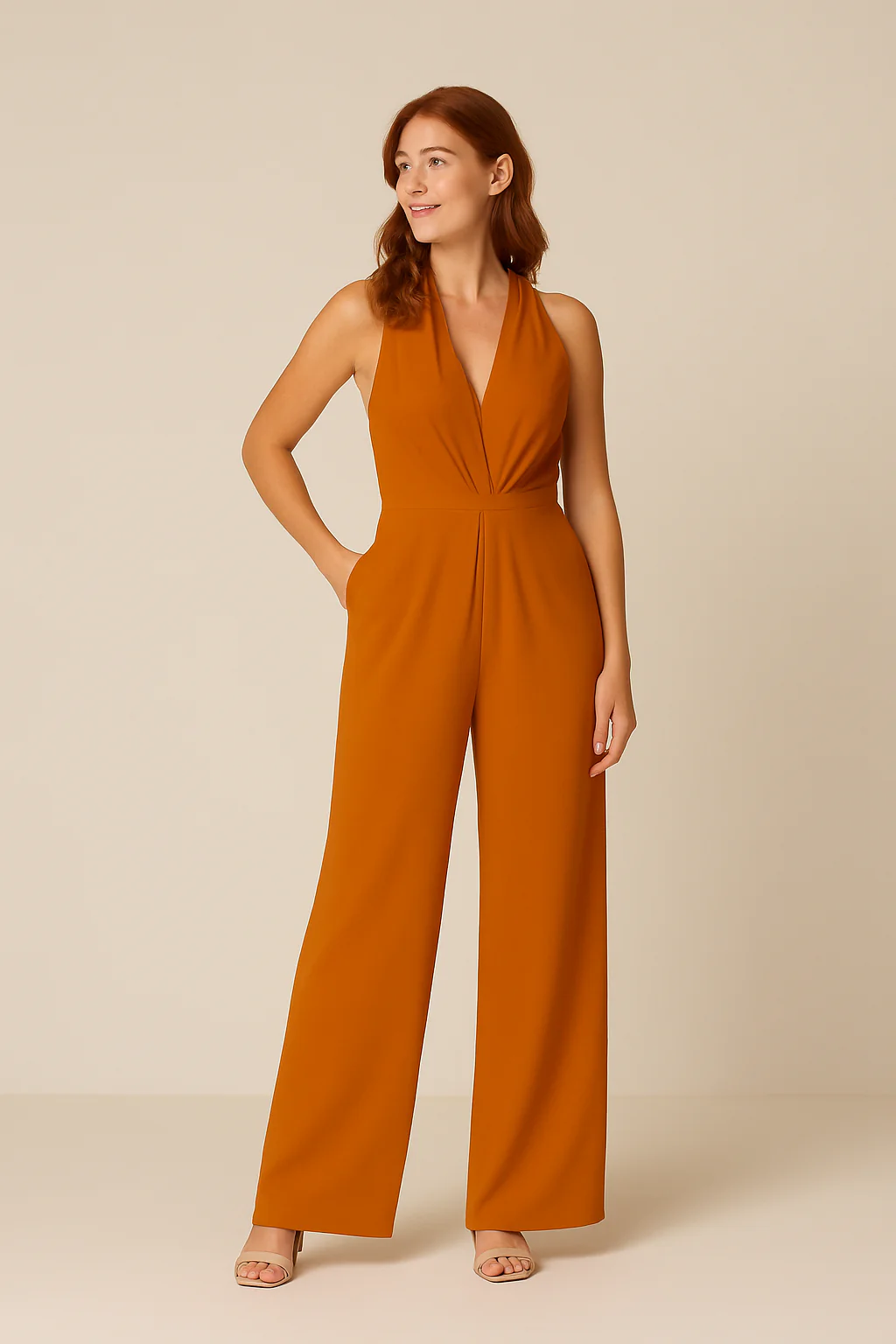 Gravelle | Women’s Sleeveless Jumpsuit – Deep V‑Neck & Wide‑Leg Elegant Fit - Image 7