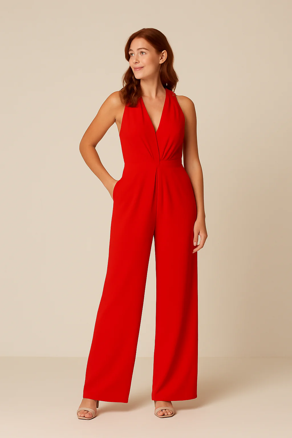 Gravelle | Women’s Sleeveless Jumpsuit – Deep V‑Neck & Wide‑Leg Elegant Fit - Image 8