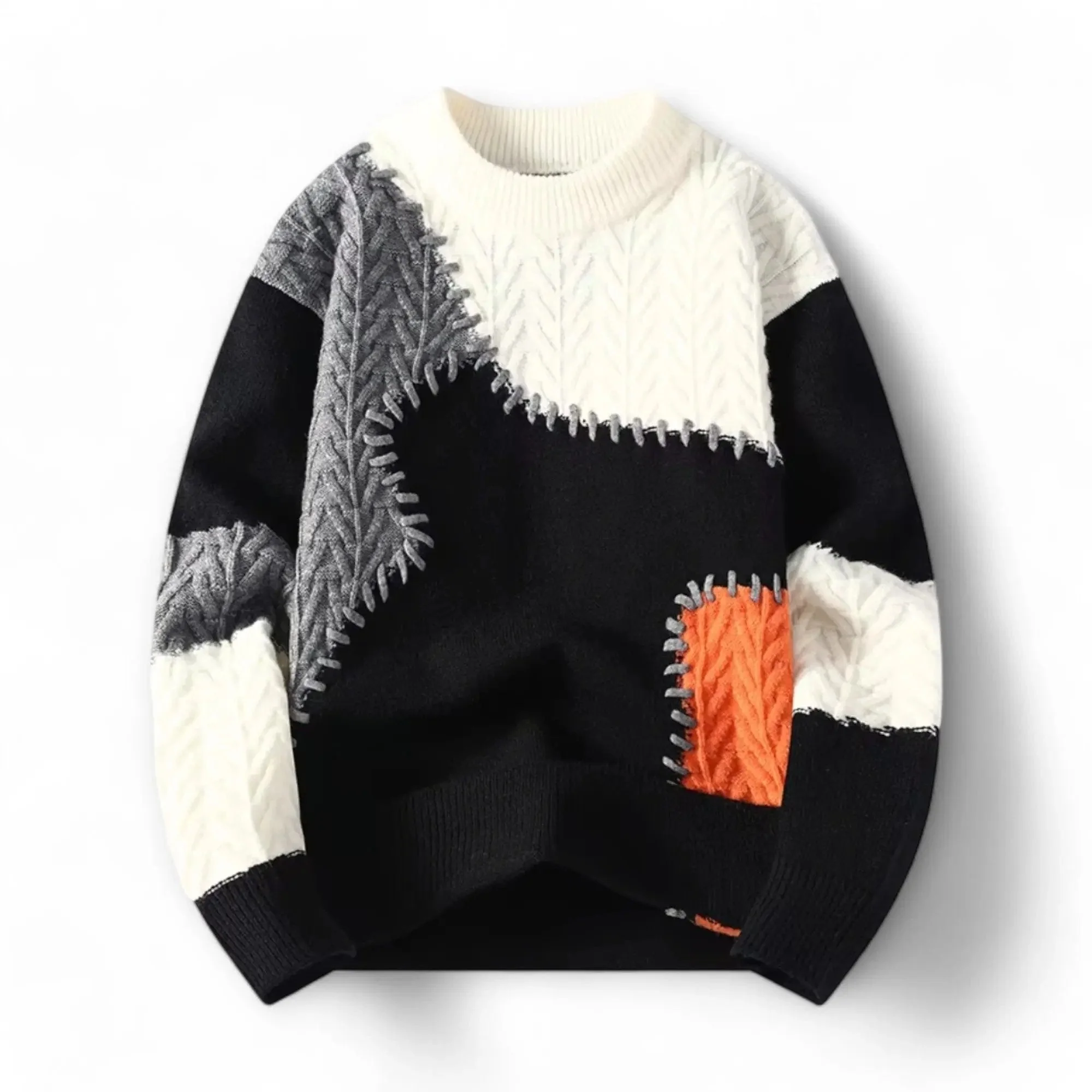 Hades | Men’s Urban Vanguard Patchwork Sweater - Image 3