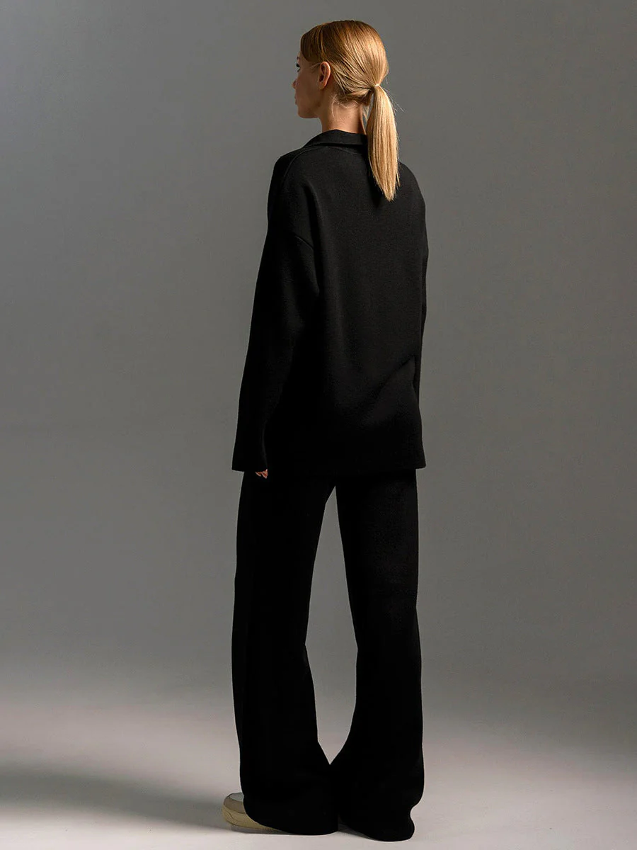Honeylou | Women’s Collared Two-Piece Relaxed Fit Lounge Set - Image 4