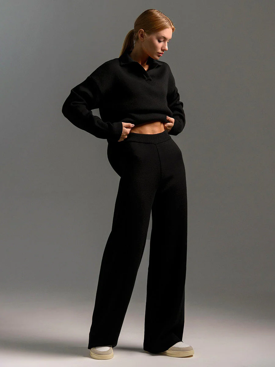 Honeylou | Women’s Collared Two-Piece Relaxed Fit Lounge Set - Image 5