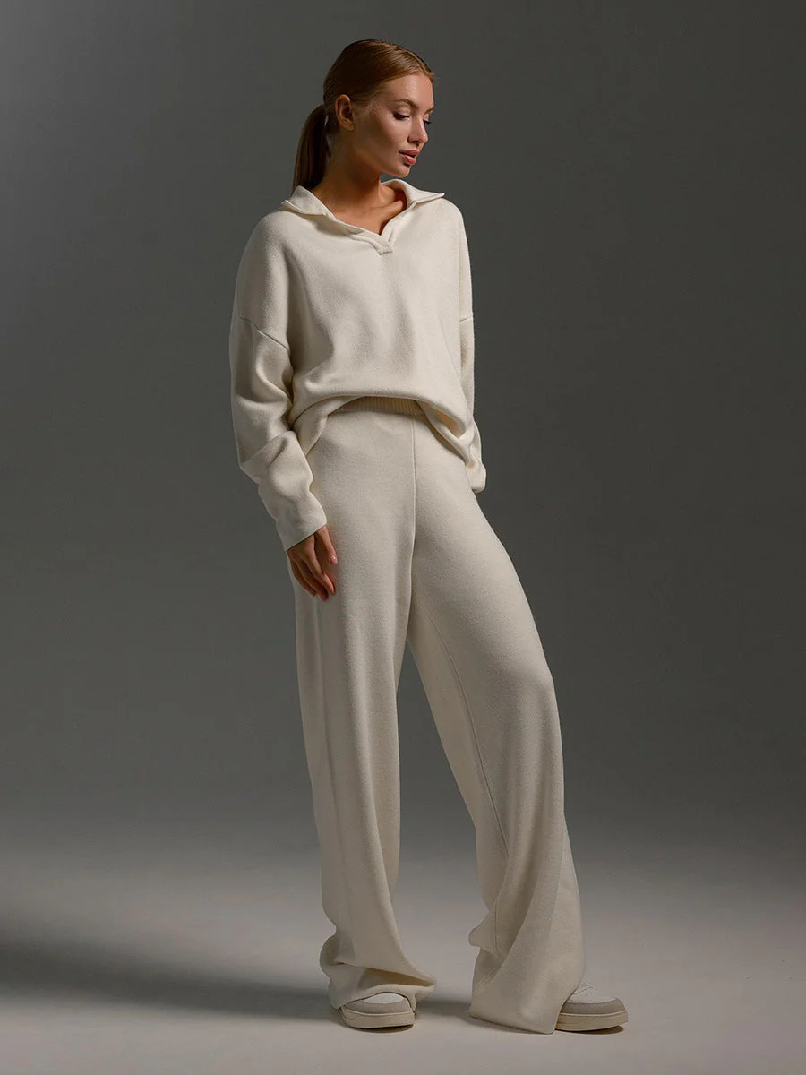 Honeylou | Women’s Collared Two-Piece Relaxed Fit Lounge Set - Image 6