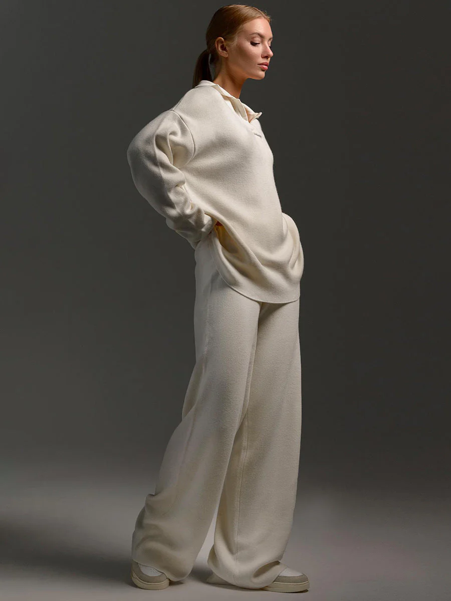 Honeylou | Women’s Collared Two-Piece Relaxed Fit Lounge Set - Image 7