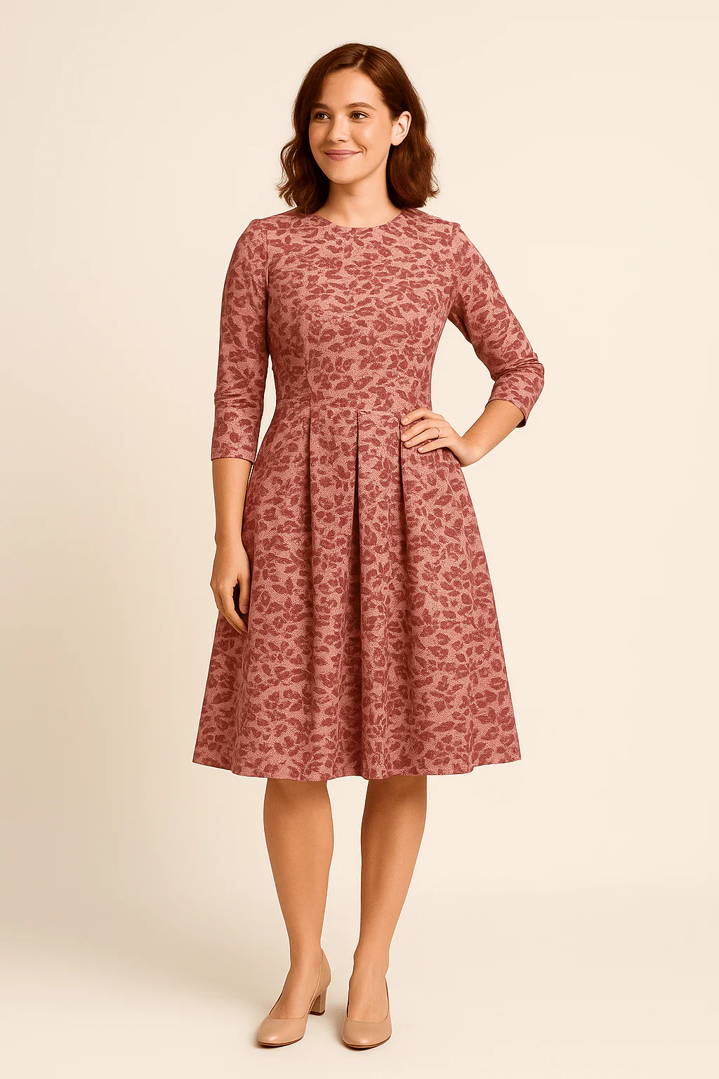 Havienne | Women’s A‑Line Knee‑Length Floral Dress - Image 3