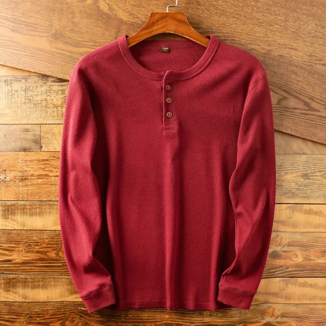 Heritage | Men’s Ultra-Soft Cotton Henley Shirt - Image 2