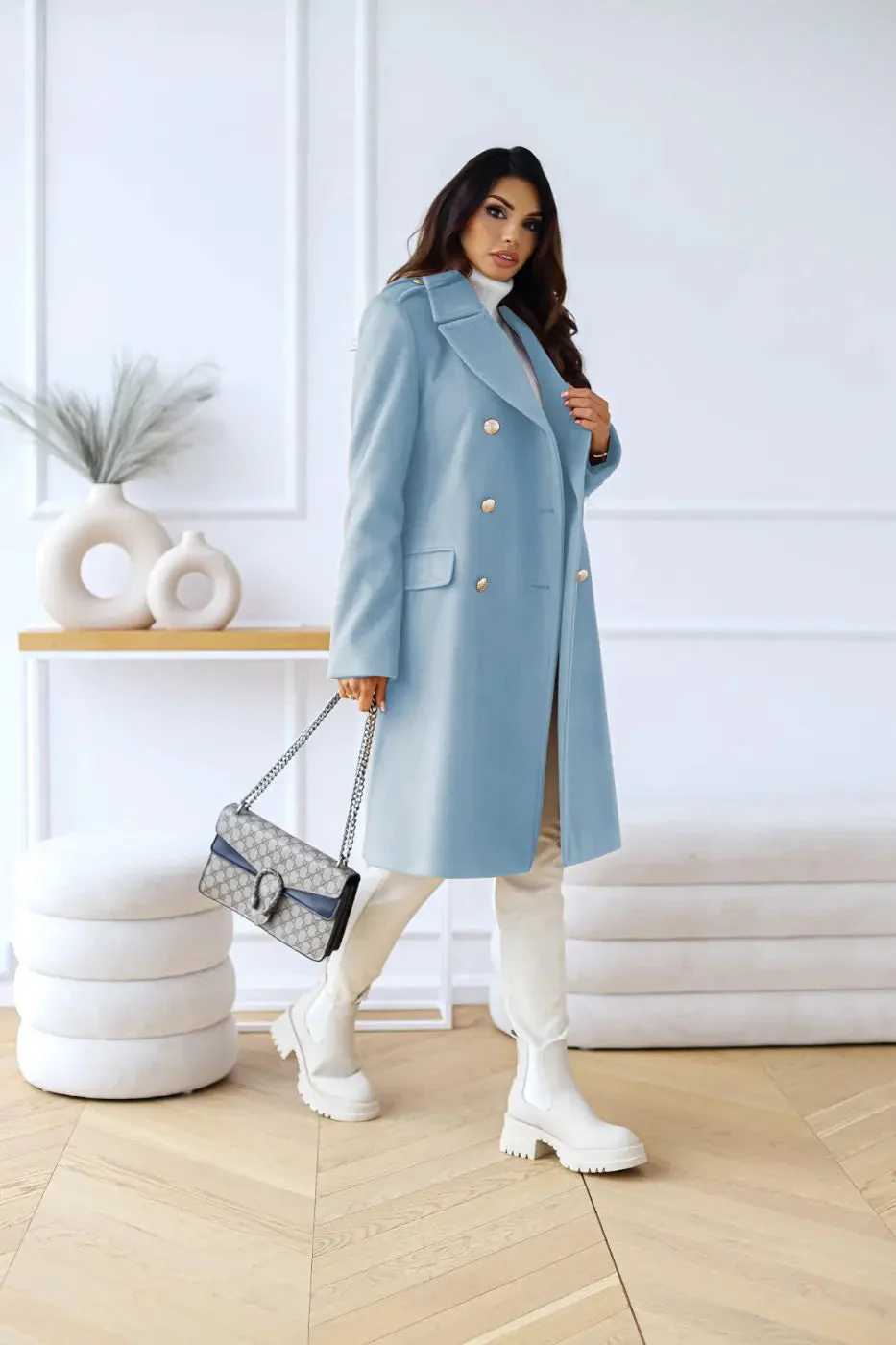 Hunder | Women’s Double-Breasted Wool Coat – Stylish & Comfortable - Image 13