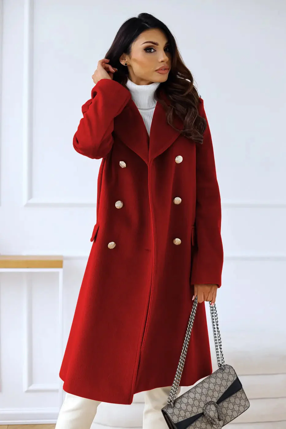 Hunder | Women’s Double-Breasted Wool Coat – Stylish & Comfortable - Image 5