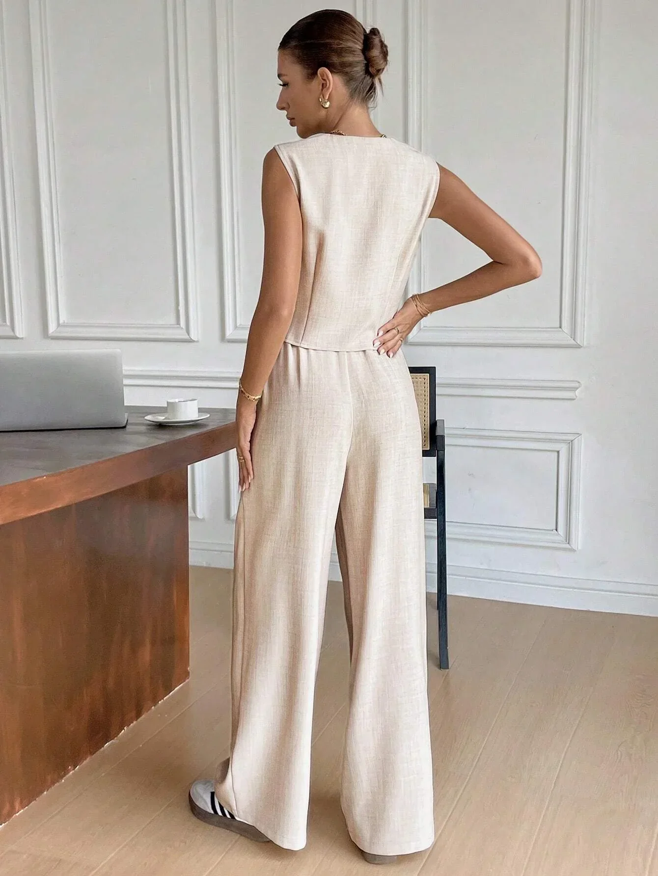 Jamaicah | Women’s Sleeveless Vest & Wide-Leg Pants Set - Image 5