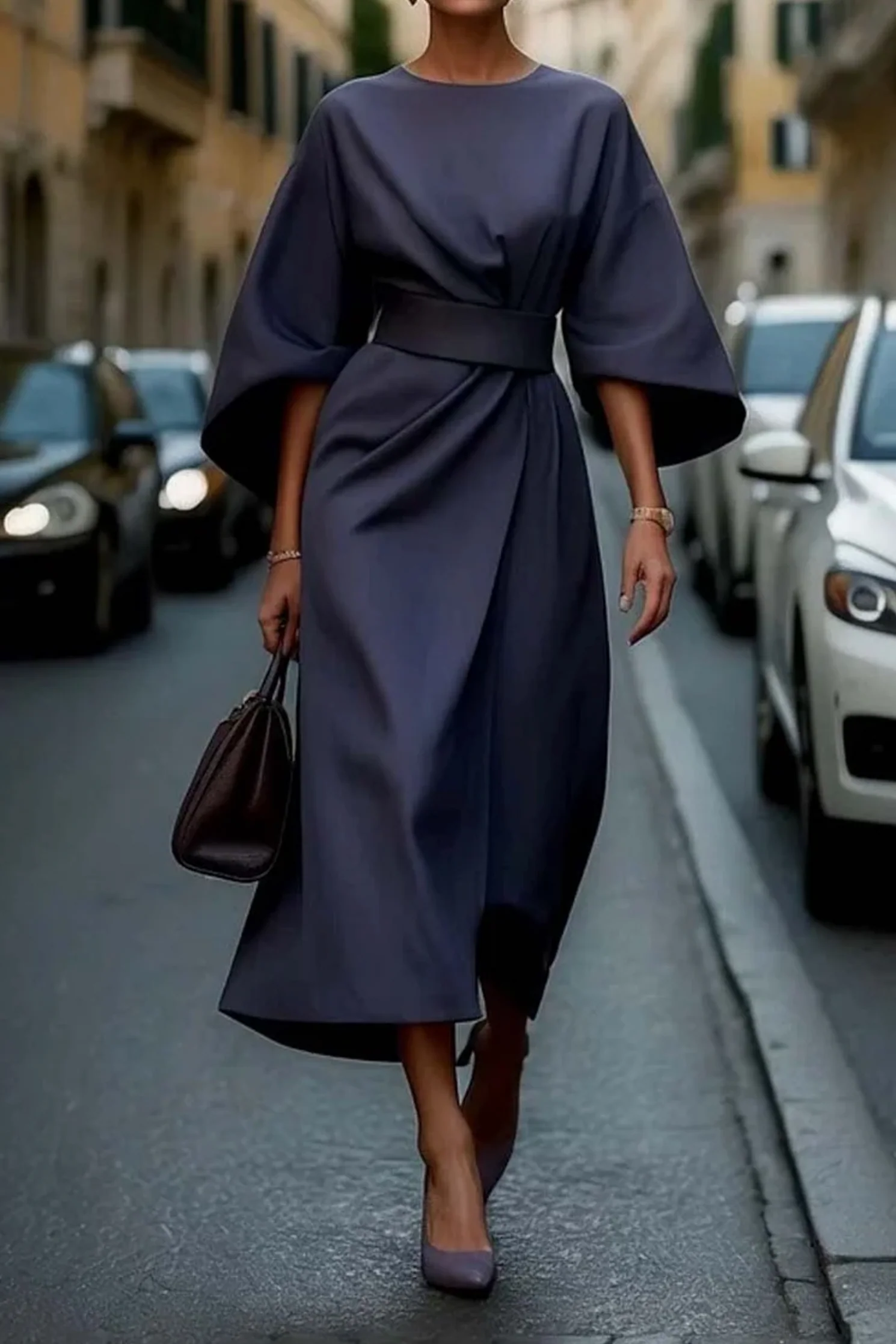Jastin | Women’s Elegant Lantern Sleeve Dress