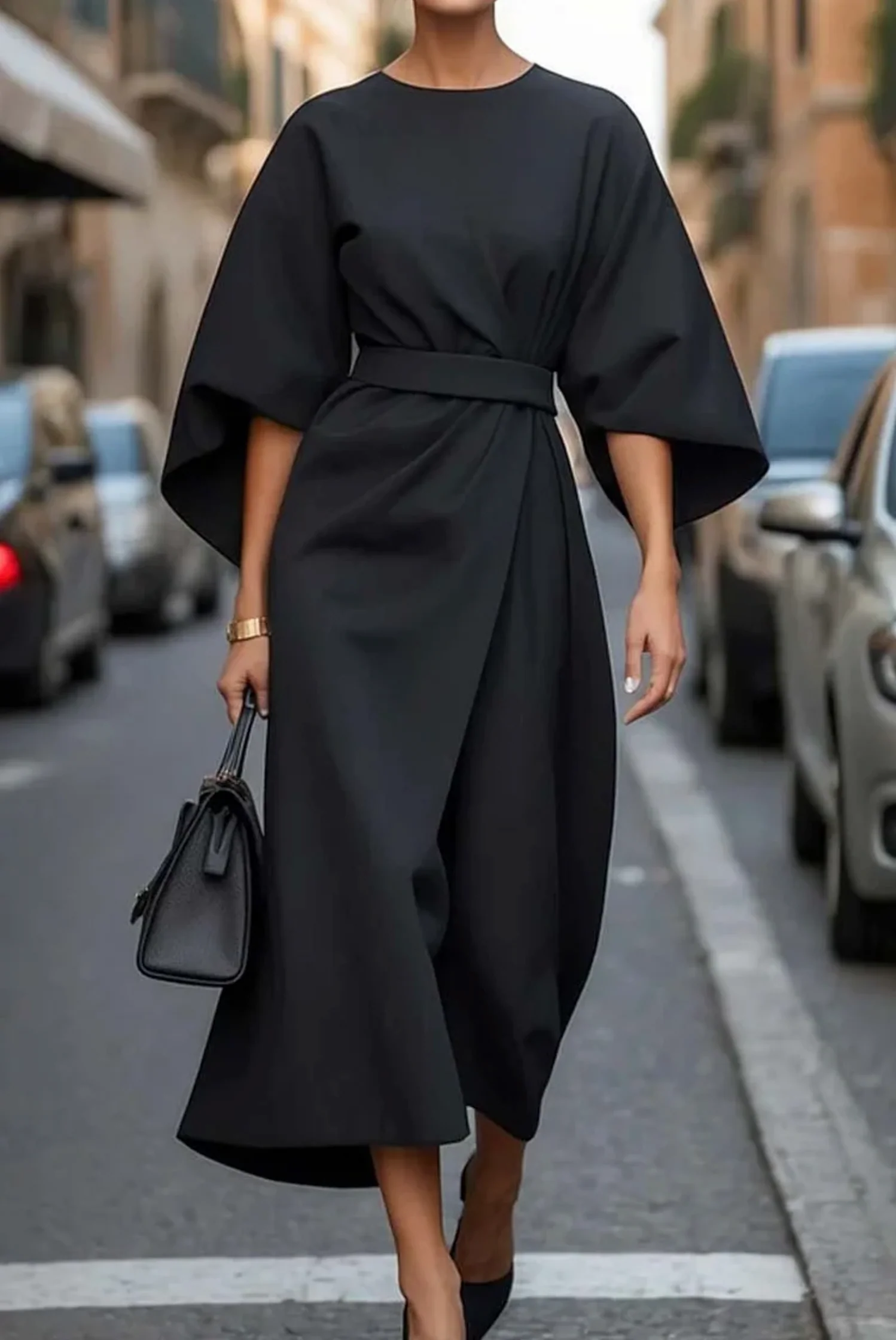 Jastin | Women’s Elegant Lantern Sleeve Dress - Image 3
