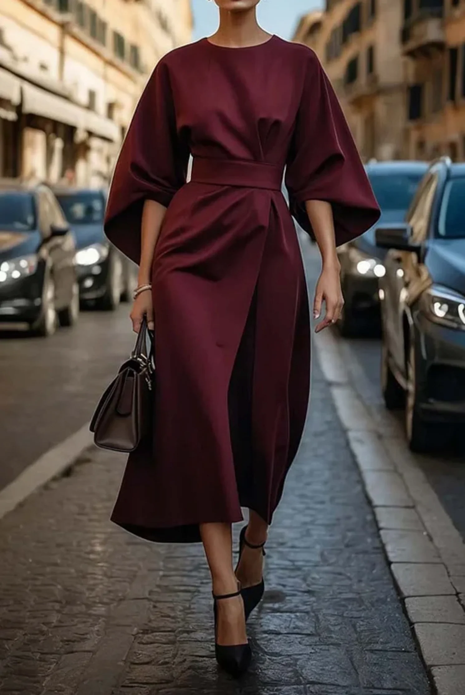 Jastin | Women’s Elegant Lantern Sleeve Dress - Image 4