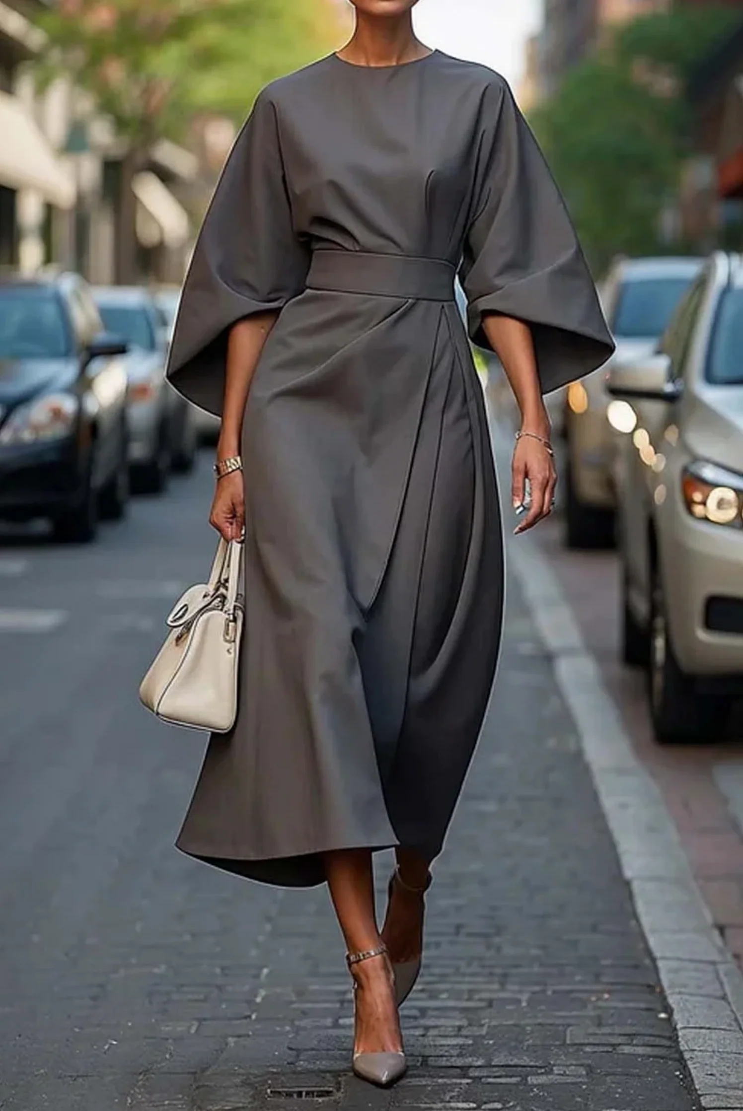 Jastin | Women’s Elegant Lantern Sleeve Dress - Image 5