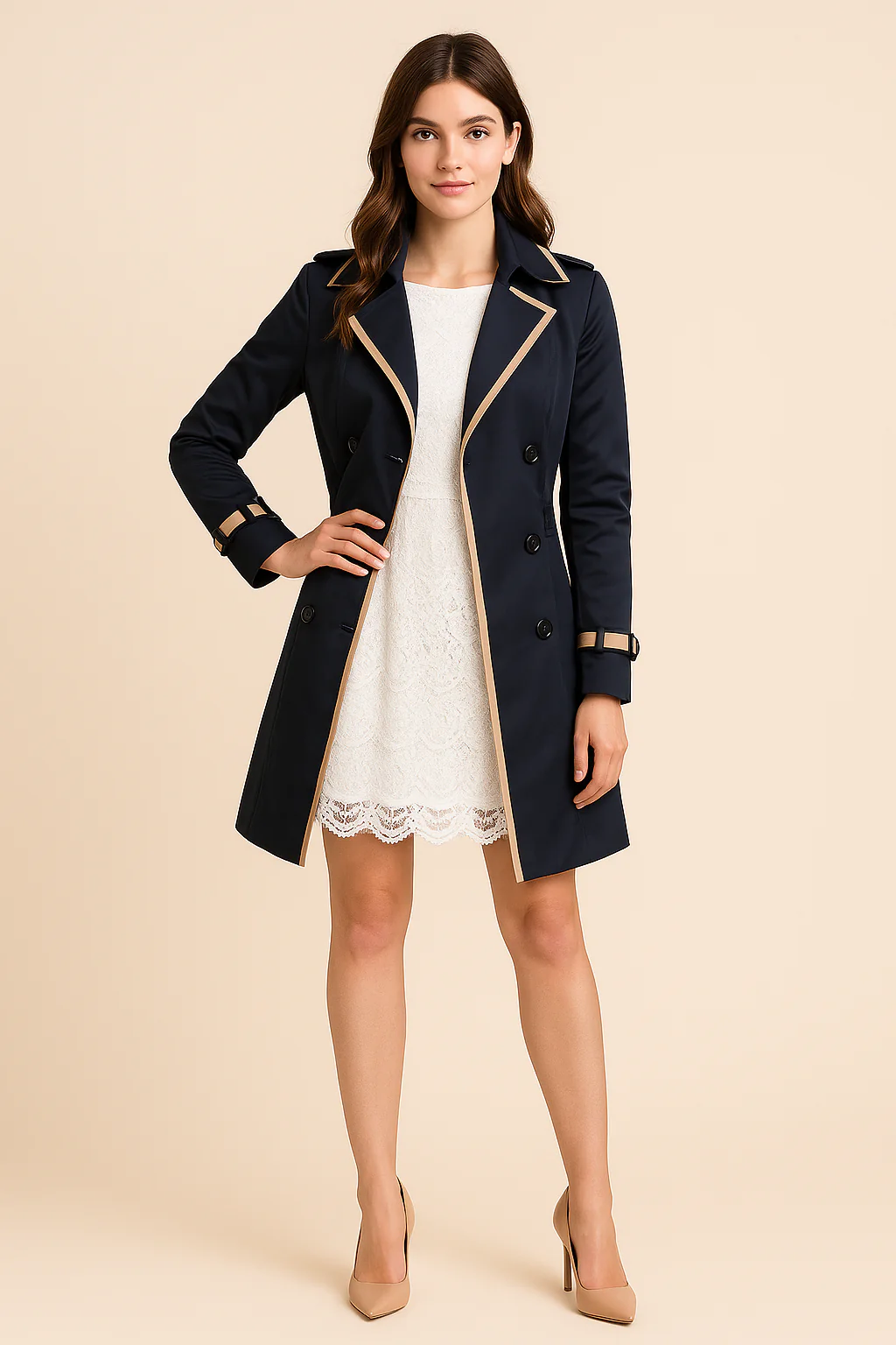 Javara | Women’s Double-Breasted Trench Coat - Image 2