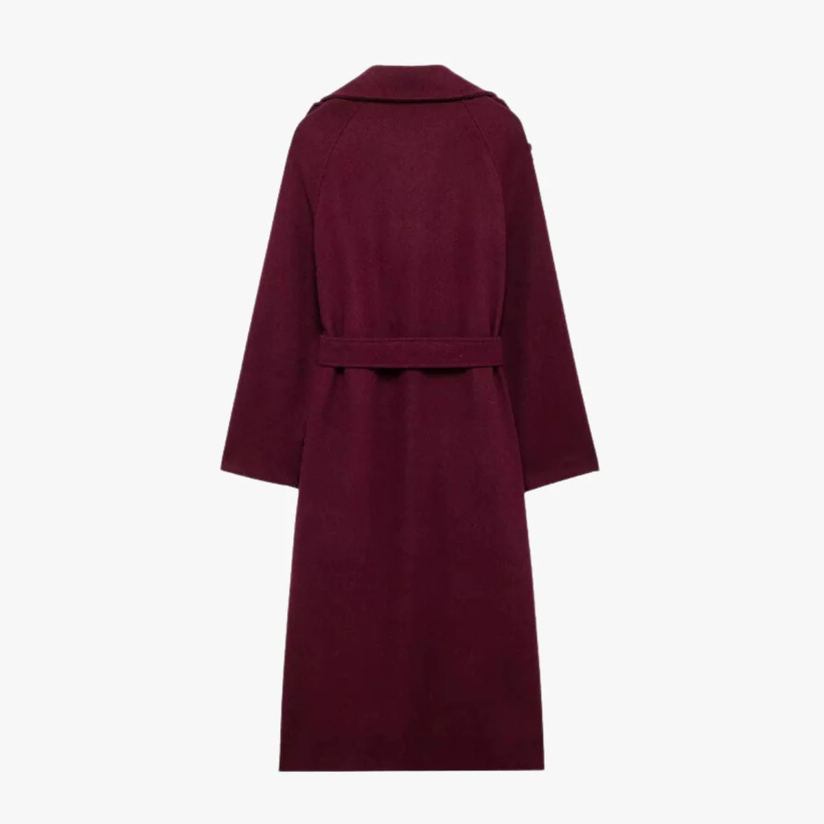 Jhoana | Women’s Elegant Bordeaux Trench Coat with Belt - Image 2