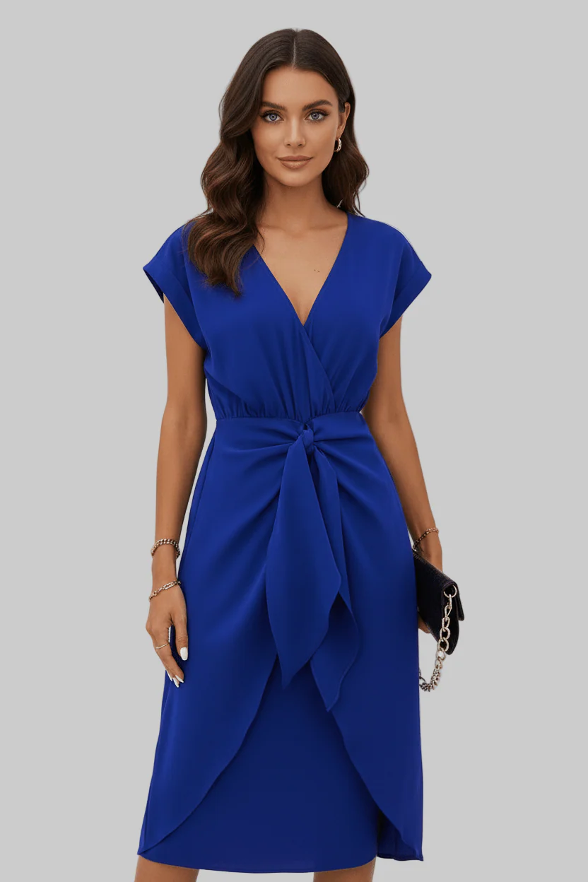 Jolena | Elegant Wrap Midi Dress - Image 3