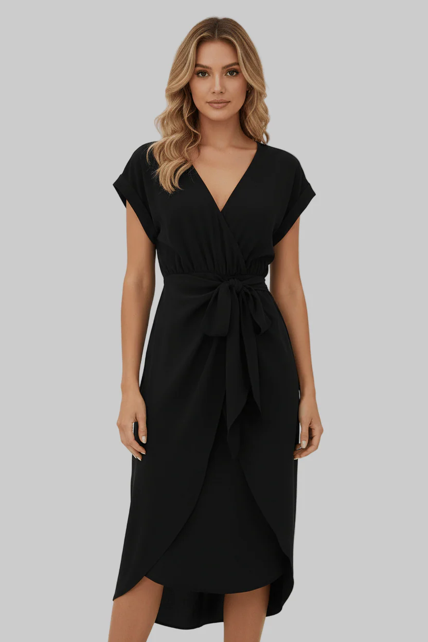 Jolena | Elegant Wrap Midi Dress - Image 5