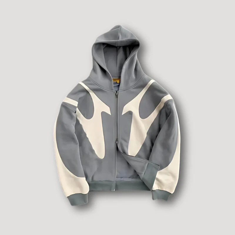 Josephino | Men’s Trendy Zip-Up Graphic Hoodie - Image 3