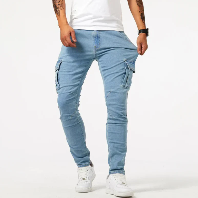 Khalil | Men’s Cargo Skinny Jeans – Urban Utility Style - Image 2