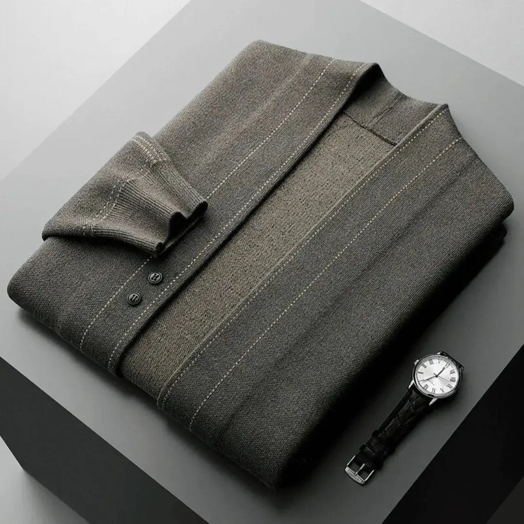 Kiera | Men’s Luxury Wool Twill Cardigan - Image 5