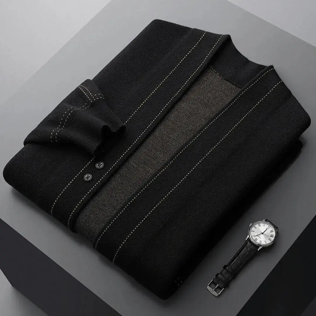 Kiera | Men’s Luxury Wool Twill Cardigan - Image 6