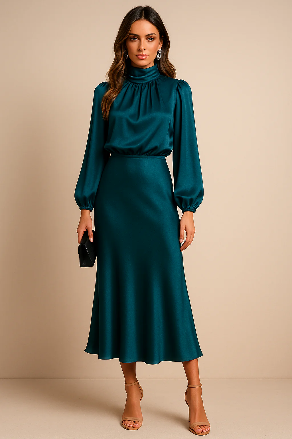 Kriz | Women’s High Waist Midi Dress - Image 25