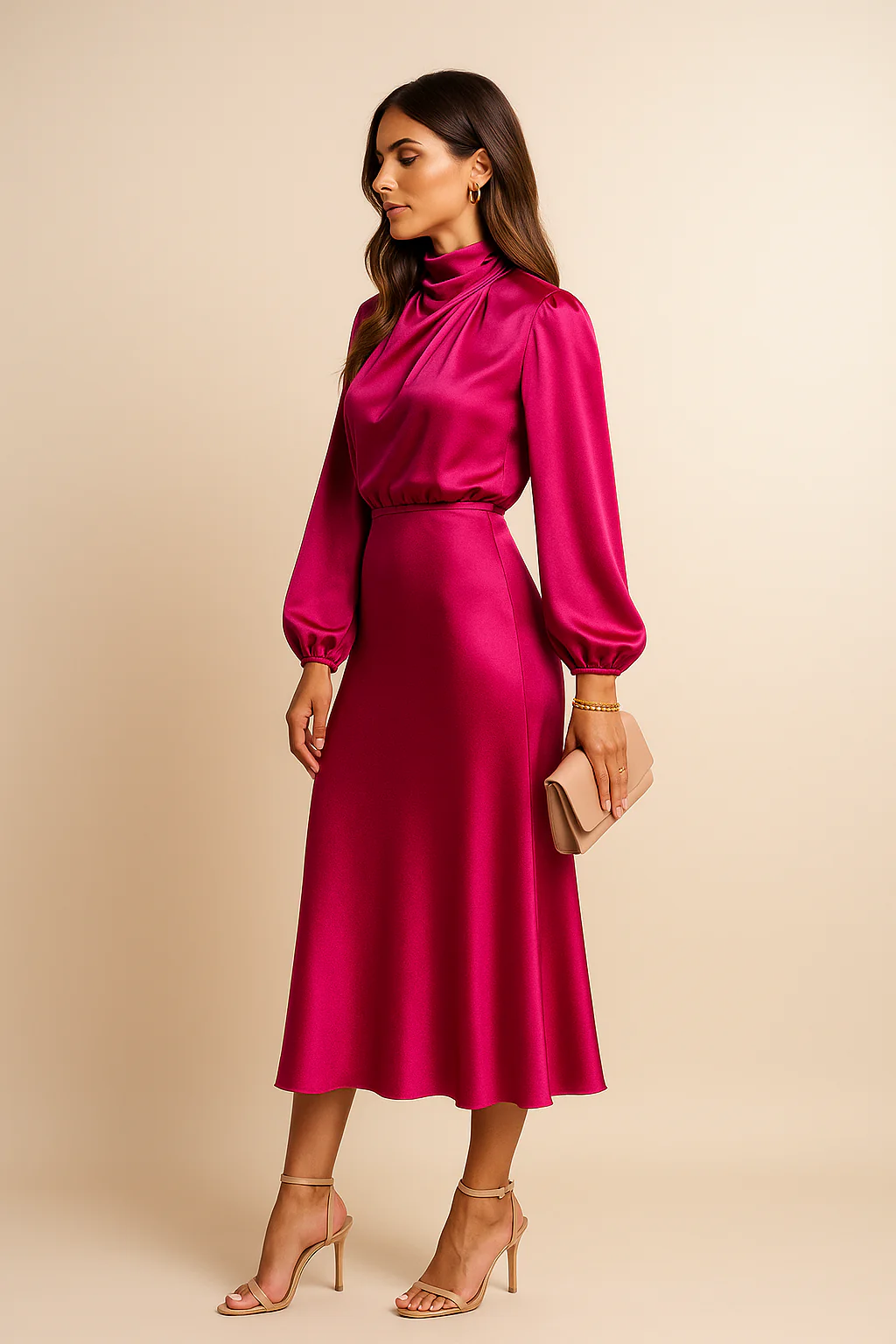 Kriz | Women’s High Waist Midi Dress - Image 27