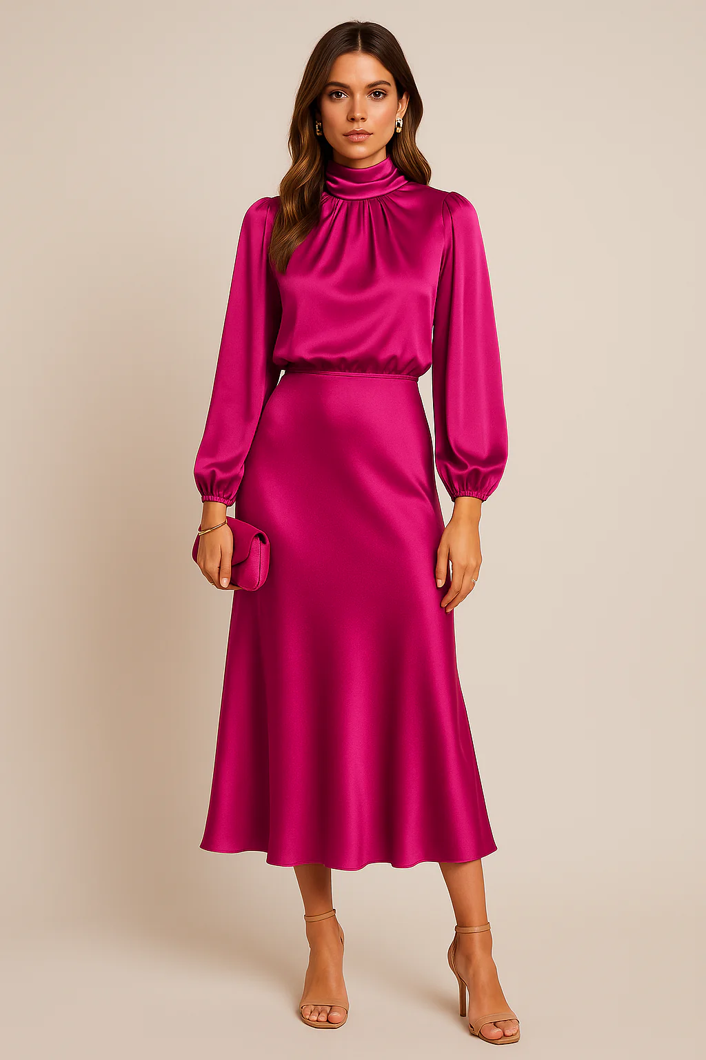 Kriz | Women’s High Waist Midi Dress - Image 8