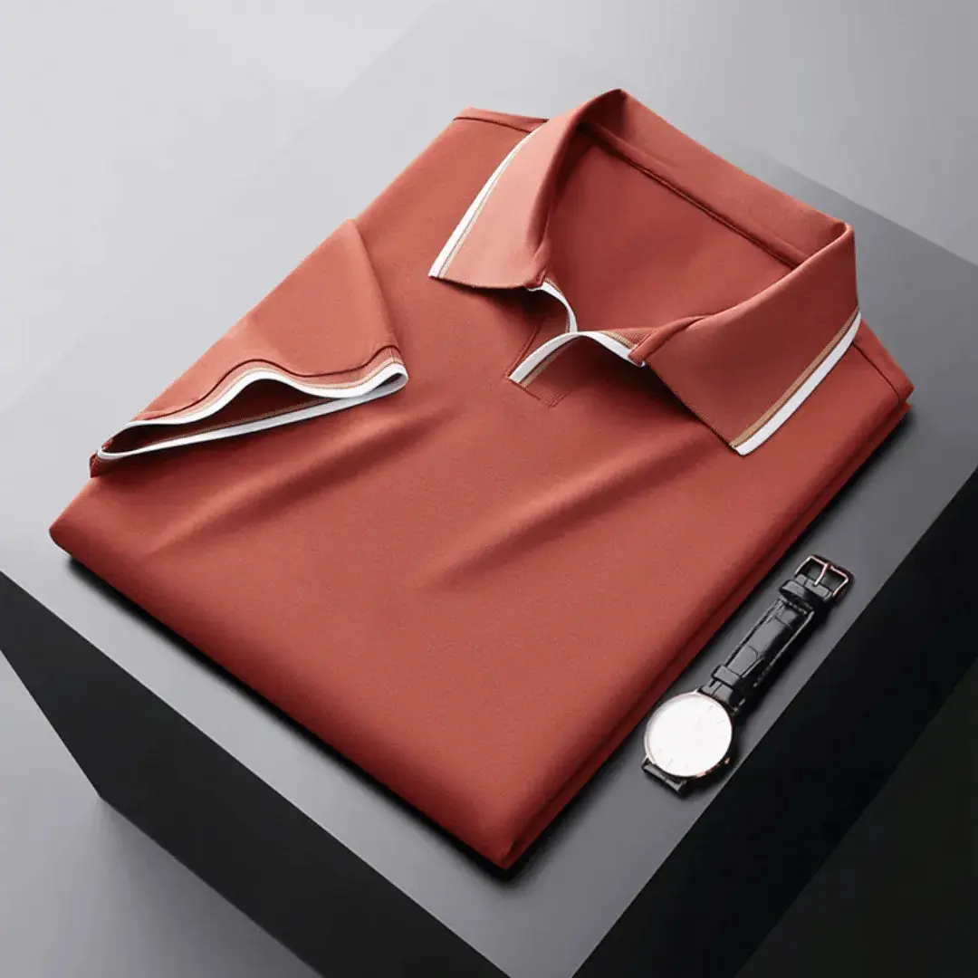 Levie | Men’s Contrast-Trim Polo Shirt - Image 3