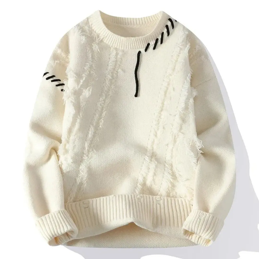 Lhuella | Men’s Loose-Fit Patchwork Sweater