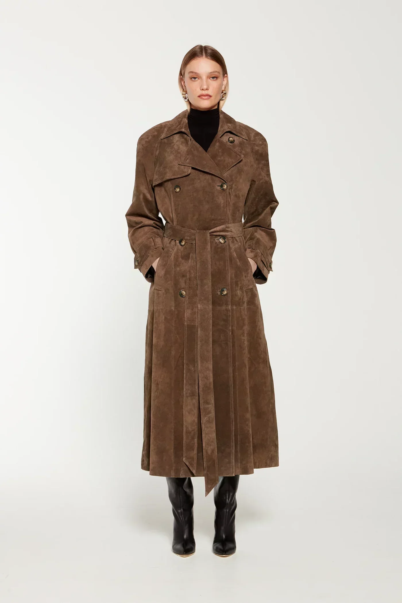 Josefina | Women’s Elegant Suede Trench Coat