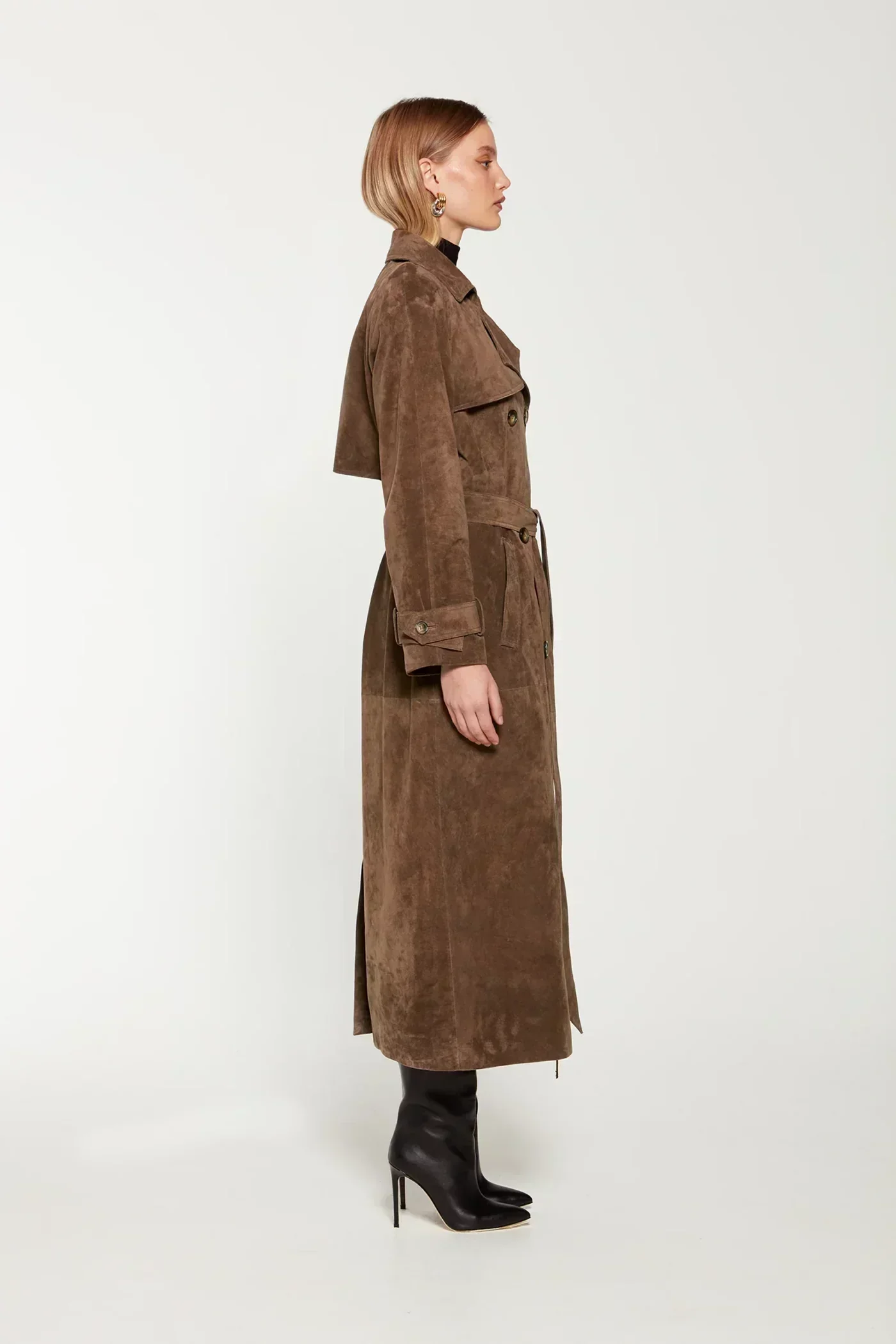 Josefina | Women’s Elegant Suede Trench Coat - Image 2
