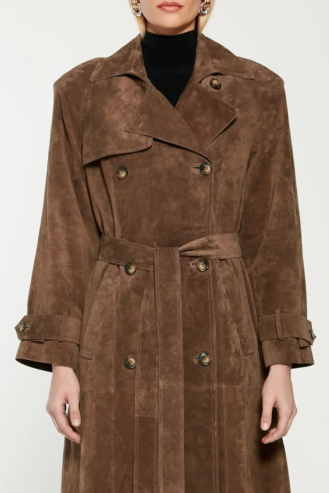 Josefina | Women’s Elegant Suede Trench Coat - Image 4