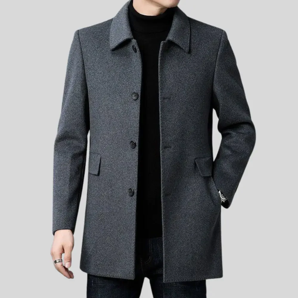 Lucien | Men’s Tailored Polyester-Blend Coat - Image 2
