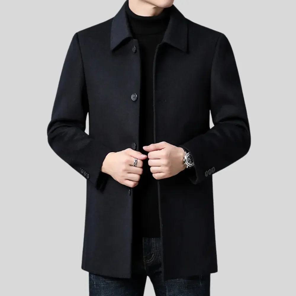 Lucien | Men’s Tailored Polyester-Blend Coat - Image 3
