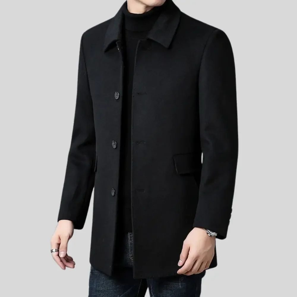 Lucien | Men’s Tailored Polyester-Blend Coat - Image 4