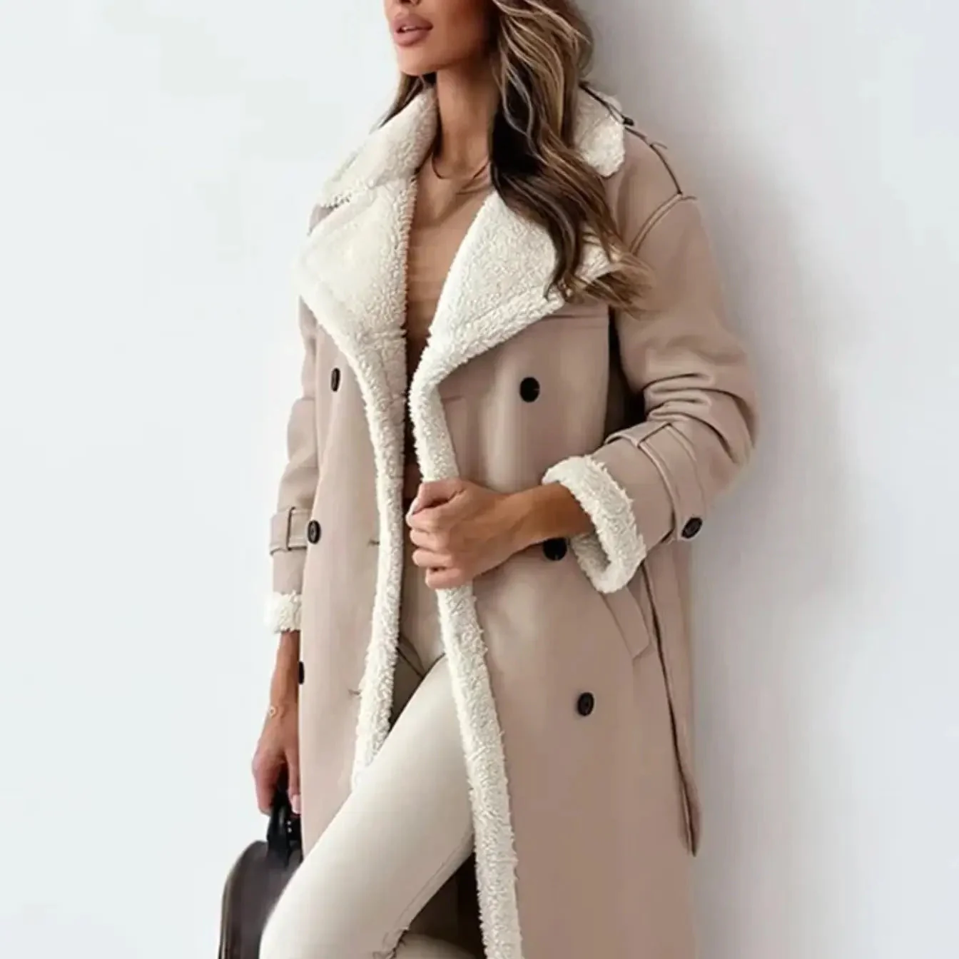 Lunie | Women’s Long Coat with Fur & Leather Accents - Image 6