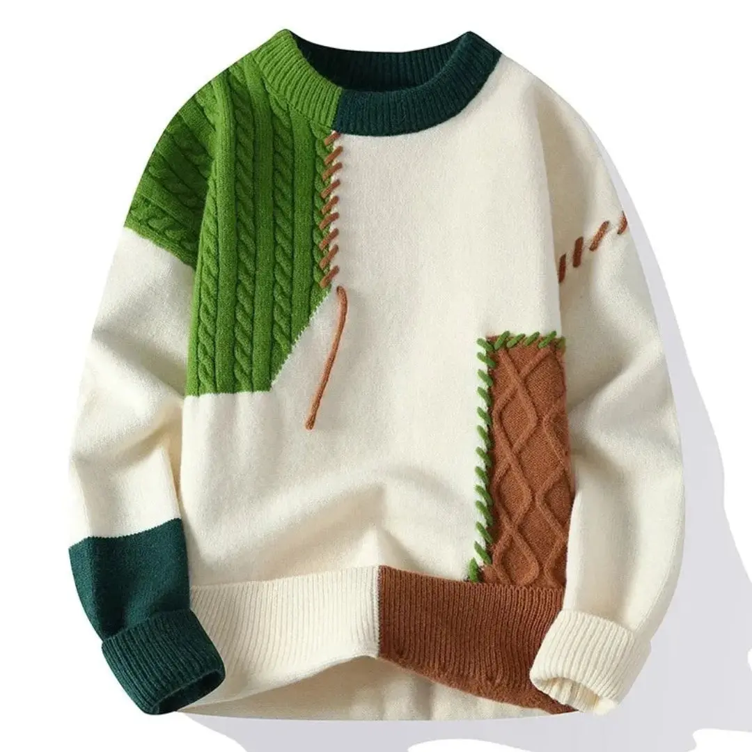 Mackenly | Men’s Patchwork Vanguard Sweater - Image 2