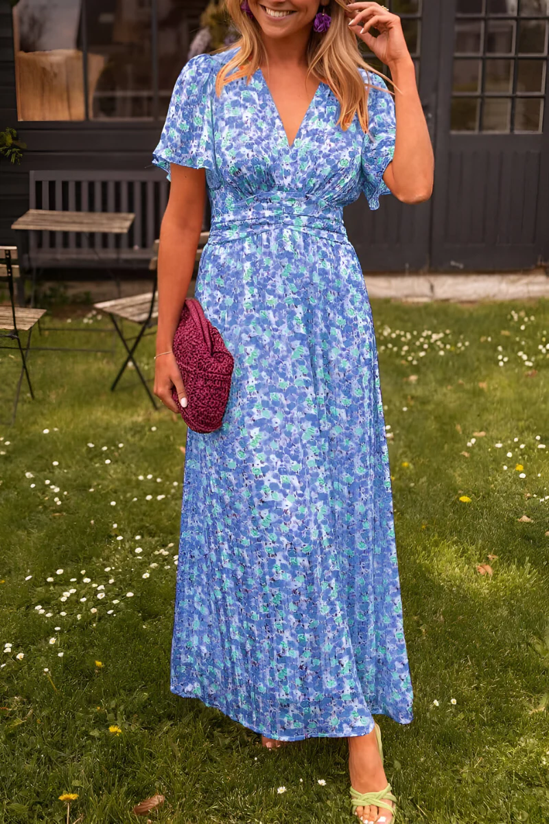 Marinilla | Women’s Floral Maxi Dress with V-Neck - Image 2