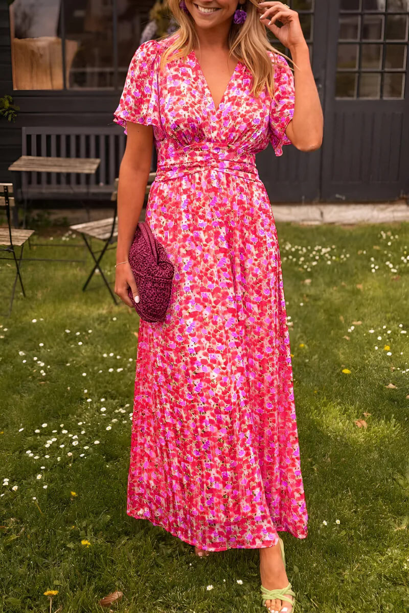 Marinilla | Women’s Floral Maxi Dress with V-Neck - Image 3