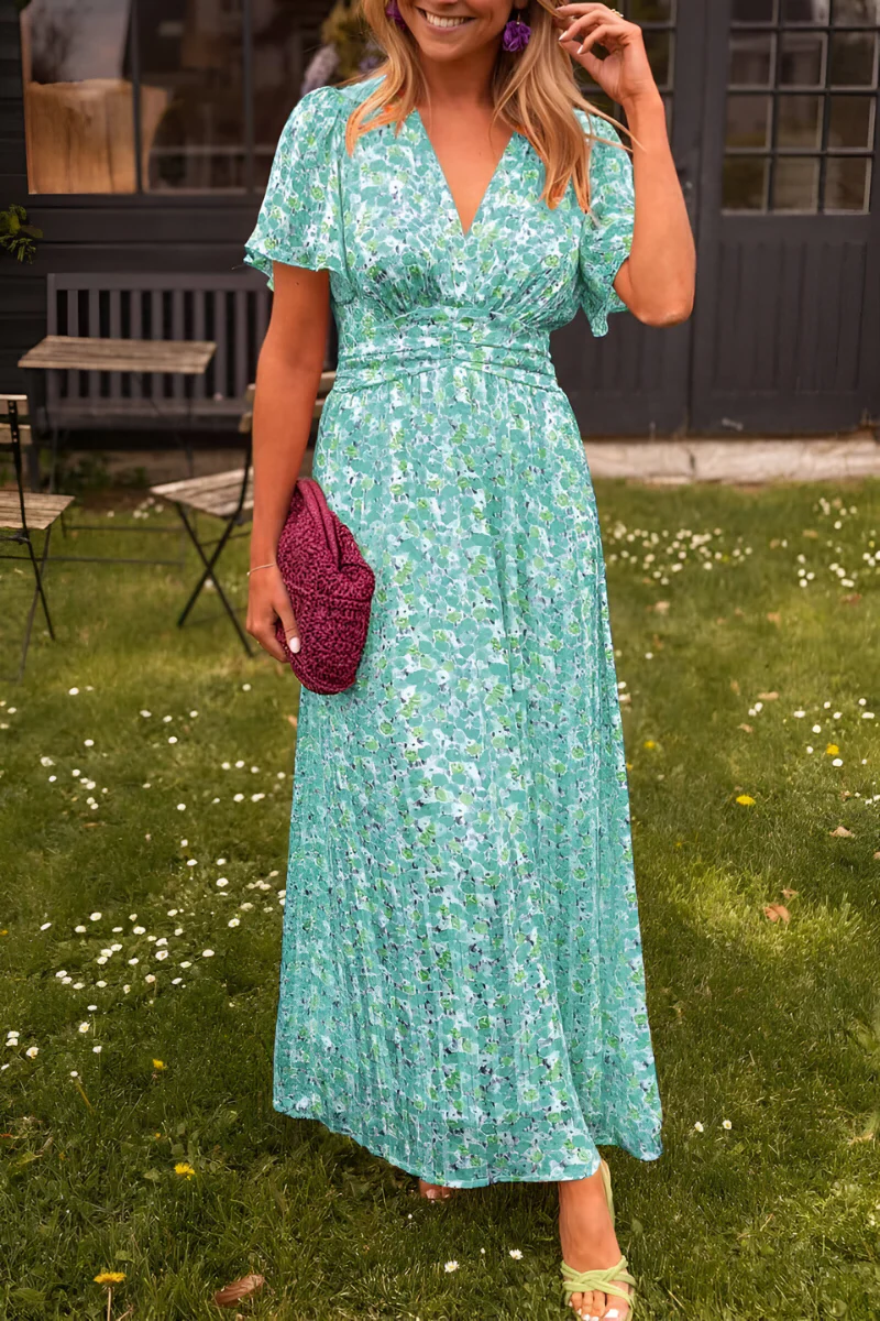 Marinilla | Women’s Floral Maxi Dress with V-Neck - Image 4