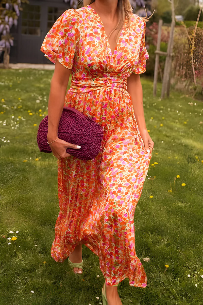 Marinilla | Women’s Floral Maxi Dress with V-Neck - Image 5