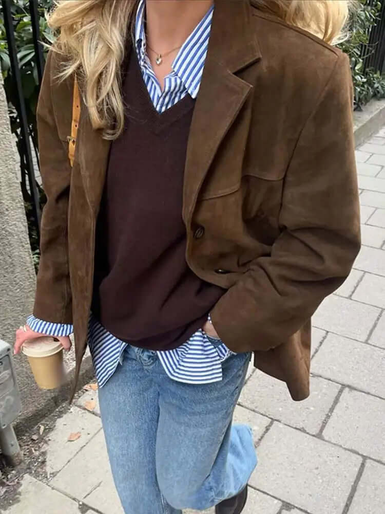 Marvin | Men’s Classic Brown Suede Jacket - Image 3