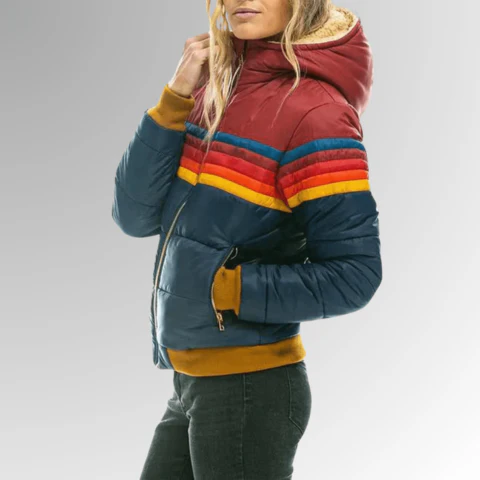 Ravelle | Women’s Retro Cropped Puffer Jacket with Hood - Image 5