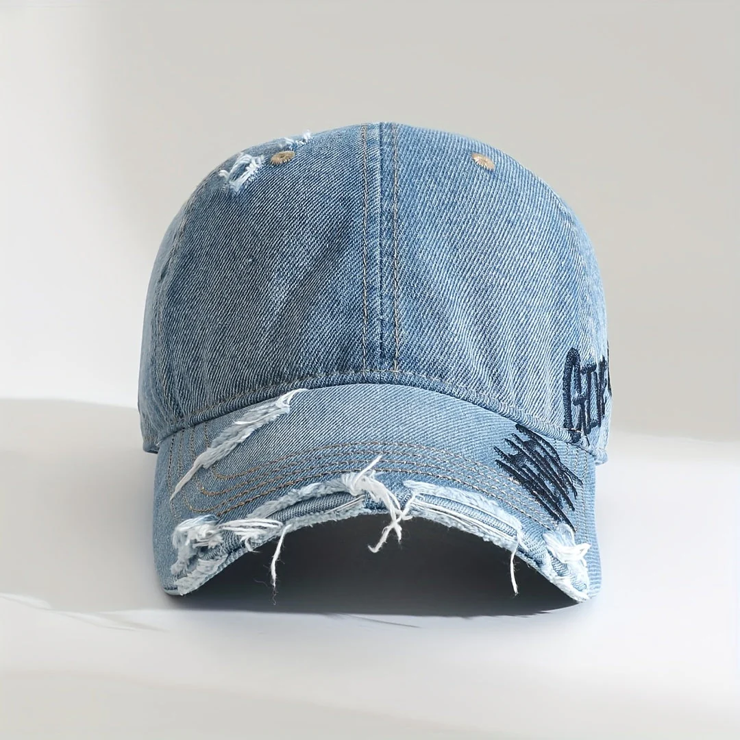 Rebel | Unisex Washed-Denim Cap - Image 3