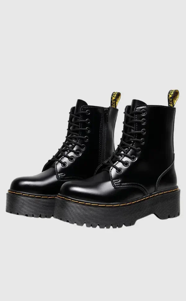 Rebellina | Women’s Leather Platform Boots – Urban Street Style & Comfort - Image 3