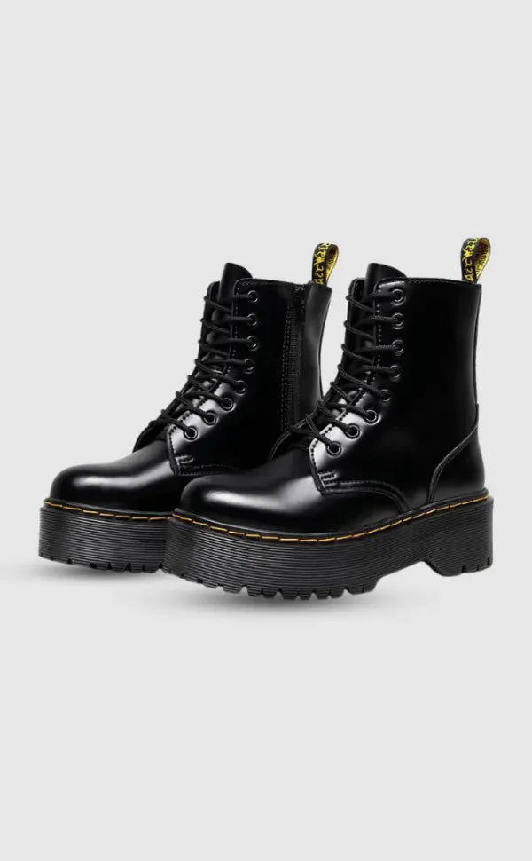 Rebellina | Women’s Leather Platform Boots – Urban Street Style & Comfort - Image 4