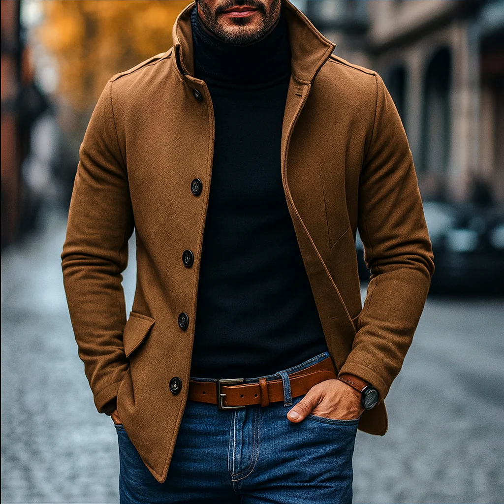 Romeo | Men’s Wool Tailored Overcoat - Image 2