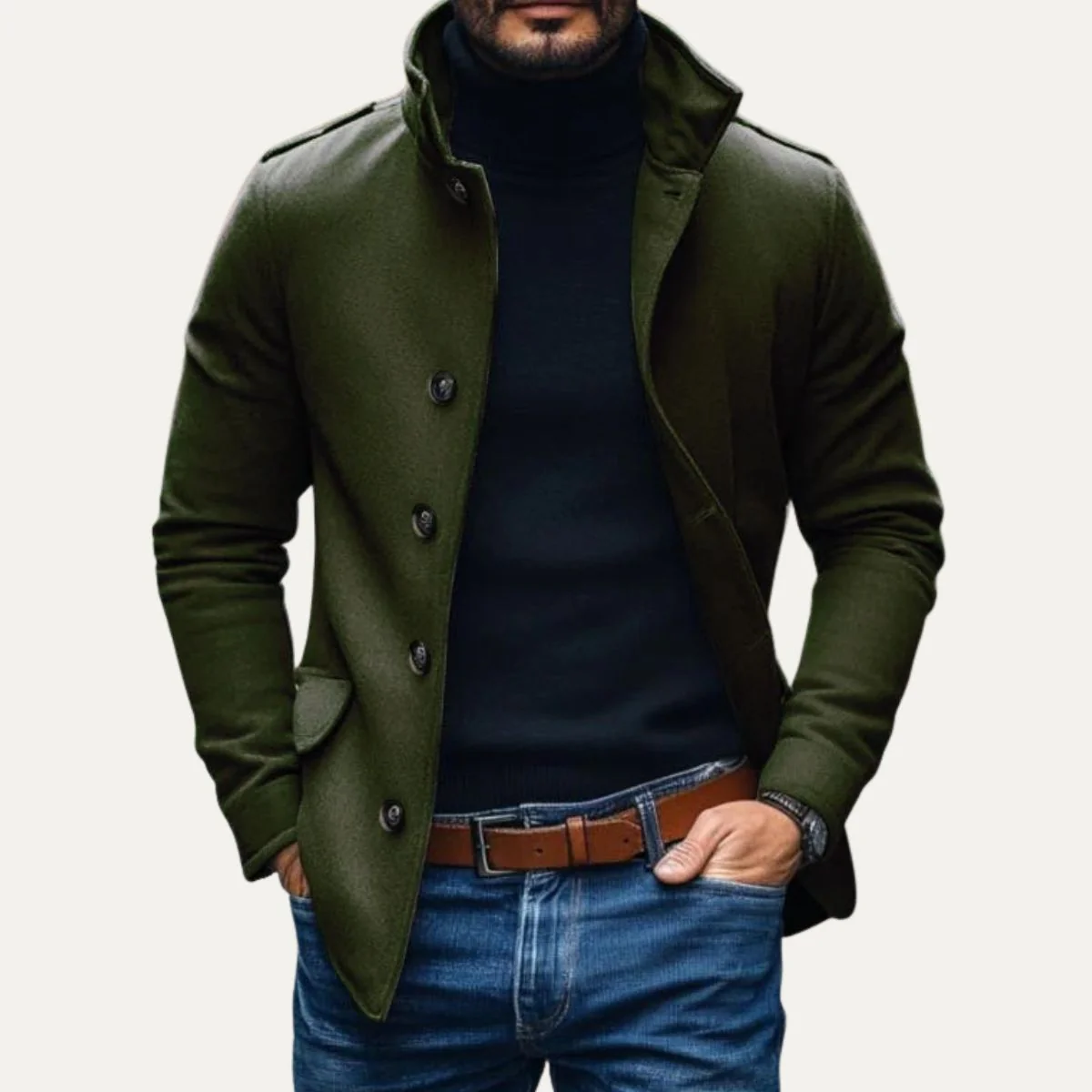 Romeo | Men’s Wool Tailored Overcoat - Image 6
