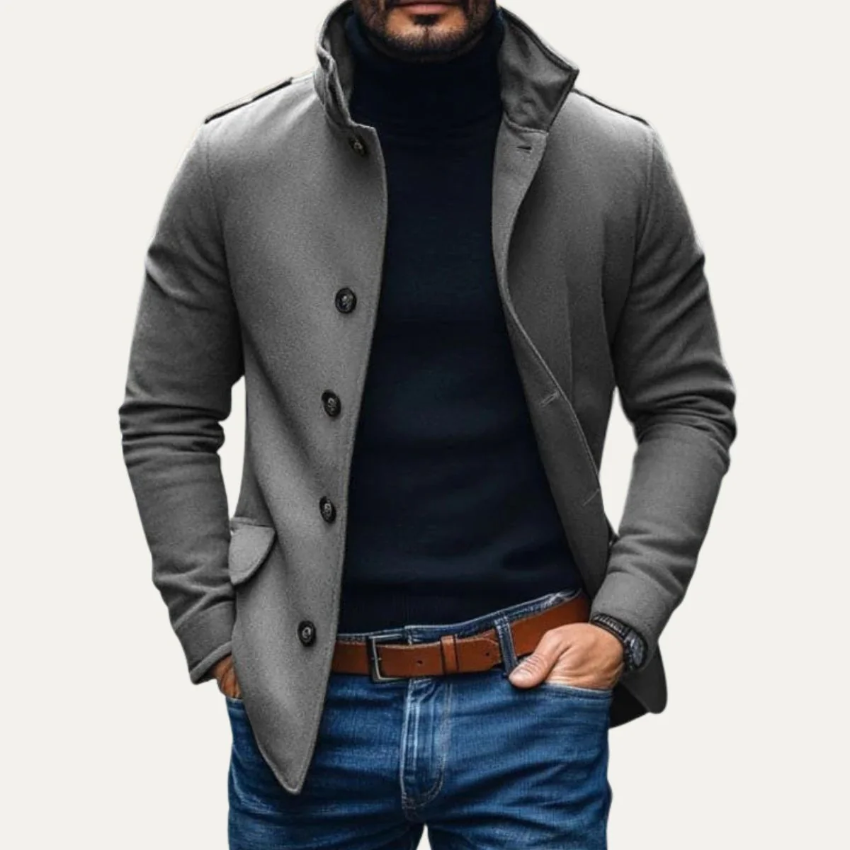 Romeo | Men’s Wool Tailored Overcoat - Image 7