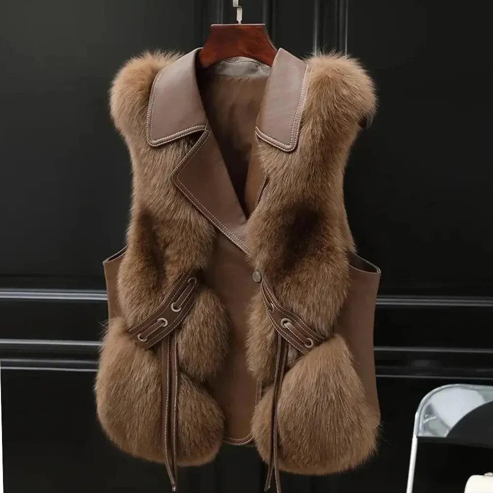 Rosie | Women’s Sleeveless Fur-Trimmed Vest - Image 2